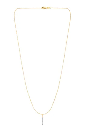 14K Gold .06ct Diamond Bar Necklace