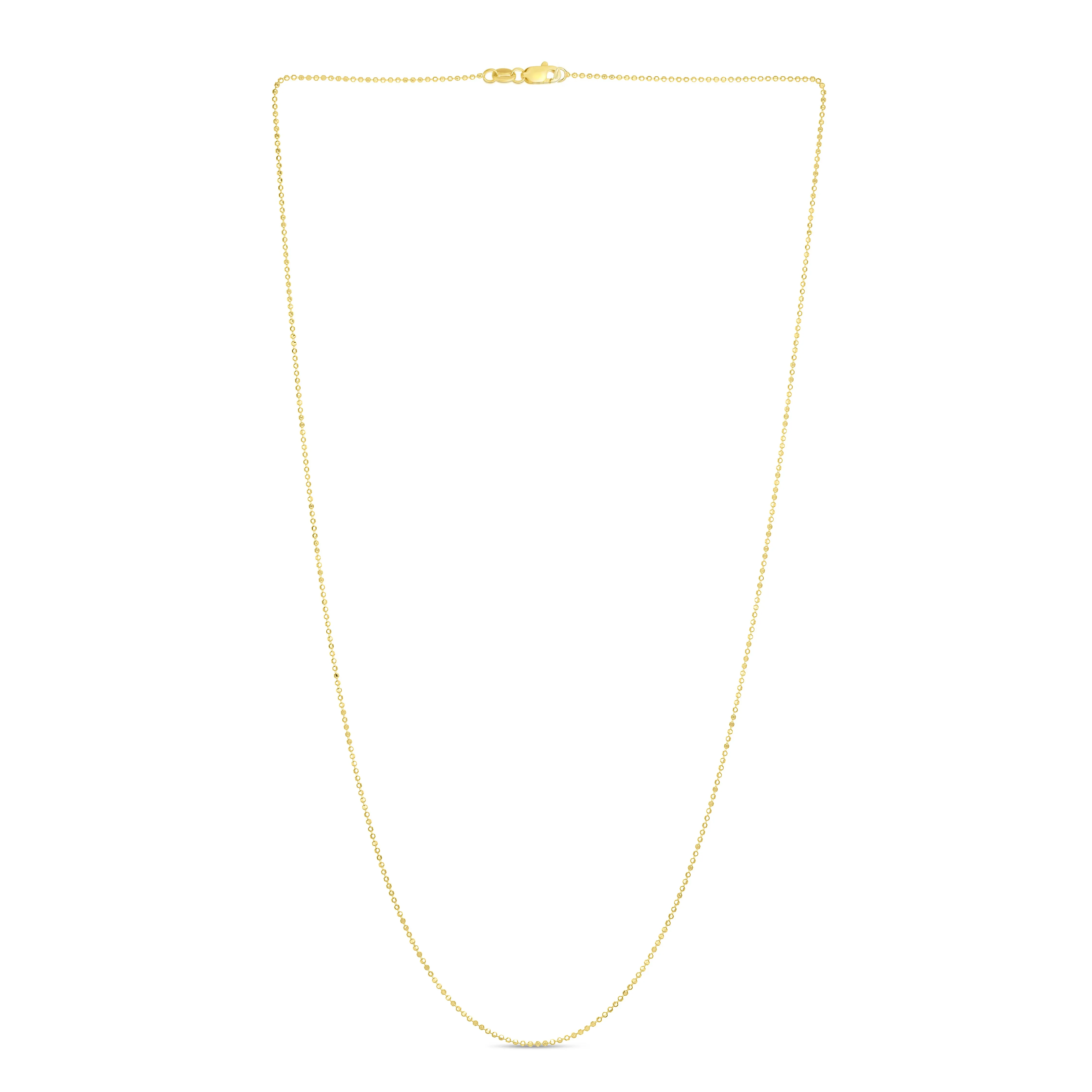 14K Gold 0.9mm Diamond Cut Bead Chain