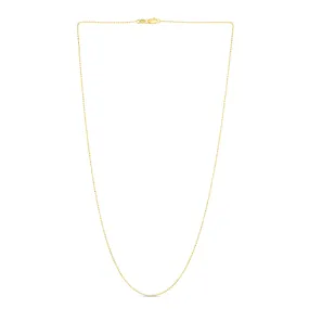 14K Gold 0.9mm Diamond Cut Bead Chain