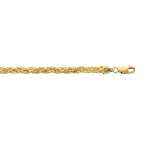 14K Gold 3.5mm Braided Fox Chain