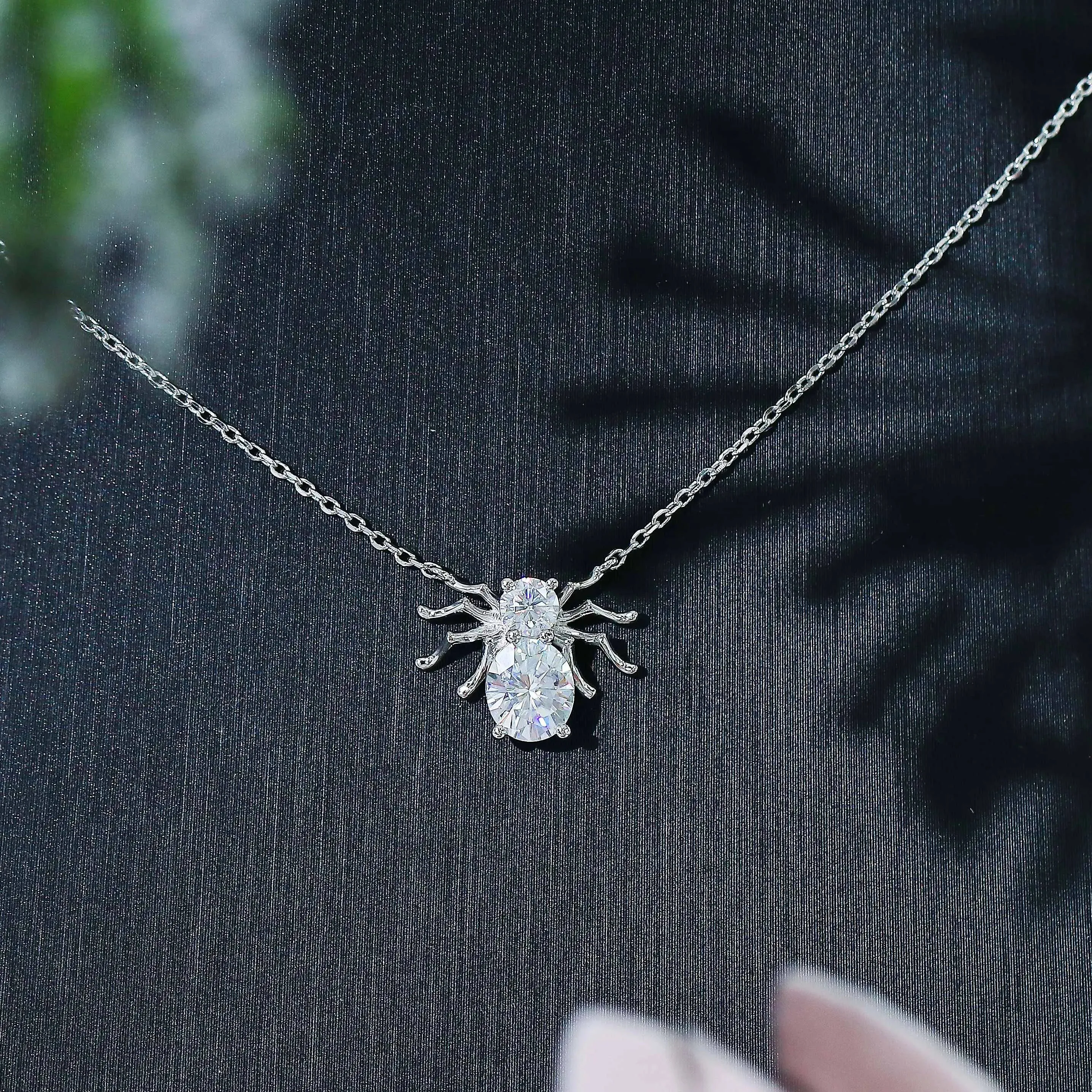 14k White / Yellow / Rose Gold Spider Moissanite Necklace / Pendant 1.25ct Total