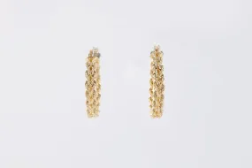 14k Yellow Gold Interlocking Rope Oval Earrings (1.70g.)