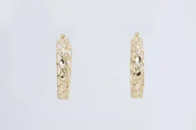 14k Yellow Gold Turkish Link Hoop Earrings (5.33g.)