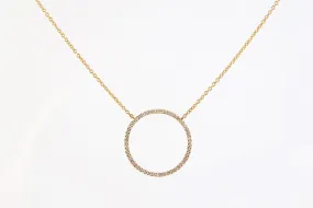 18'' 18k Yellow Gold 0.15tcw Diamond Circle Necklace (2.04g.)