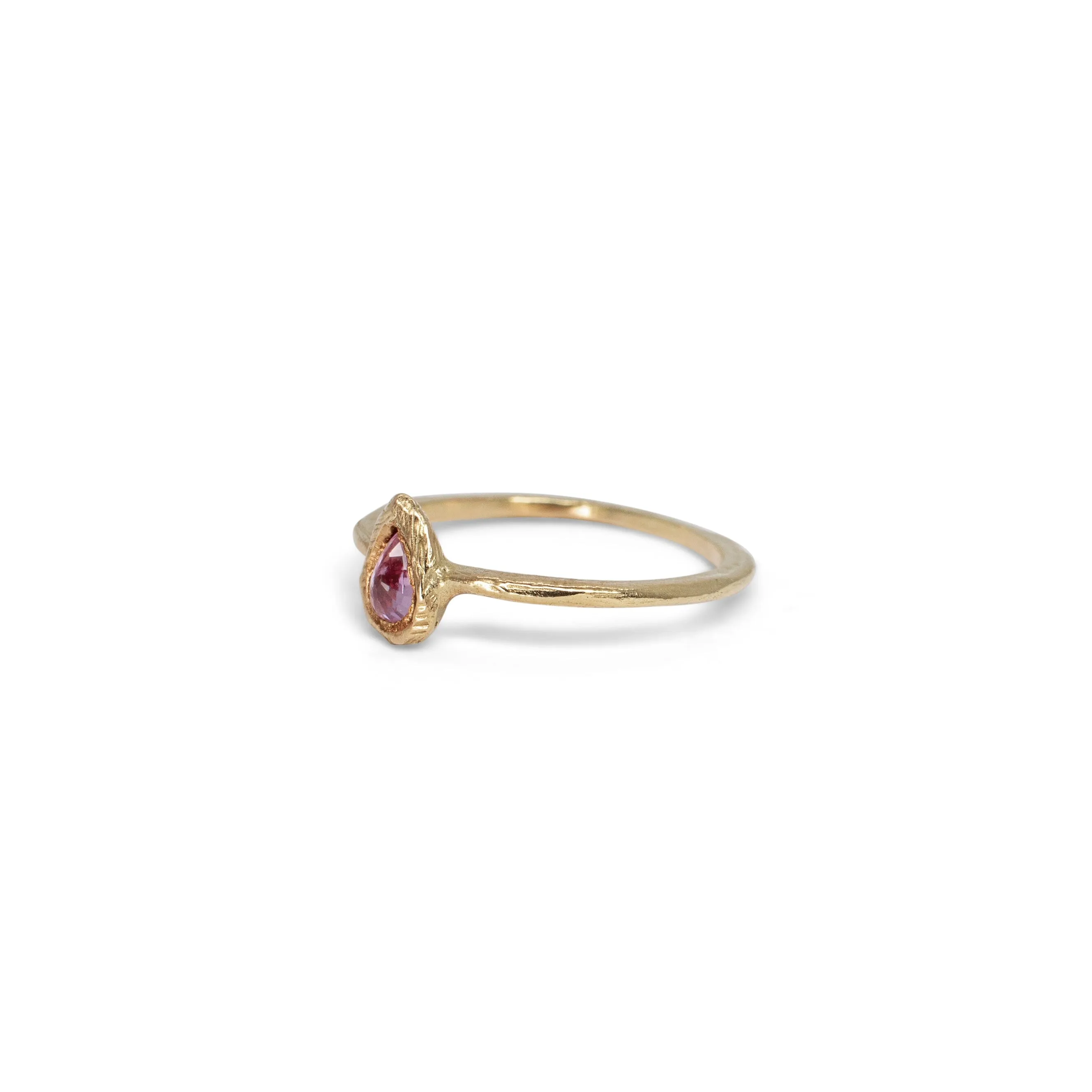 18K Teardrop Ring in Pink Sapphire