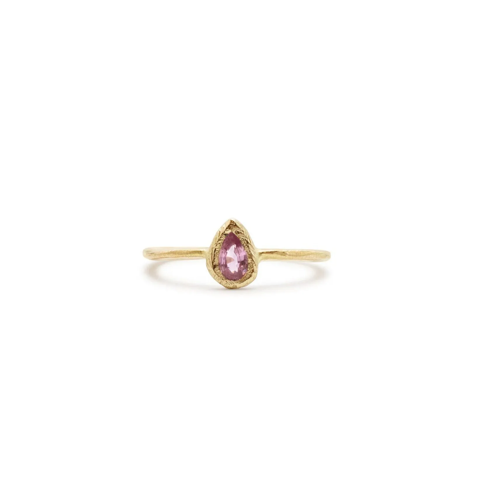 18K Teardrop Ring in Pink Sapphire