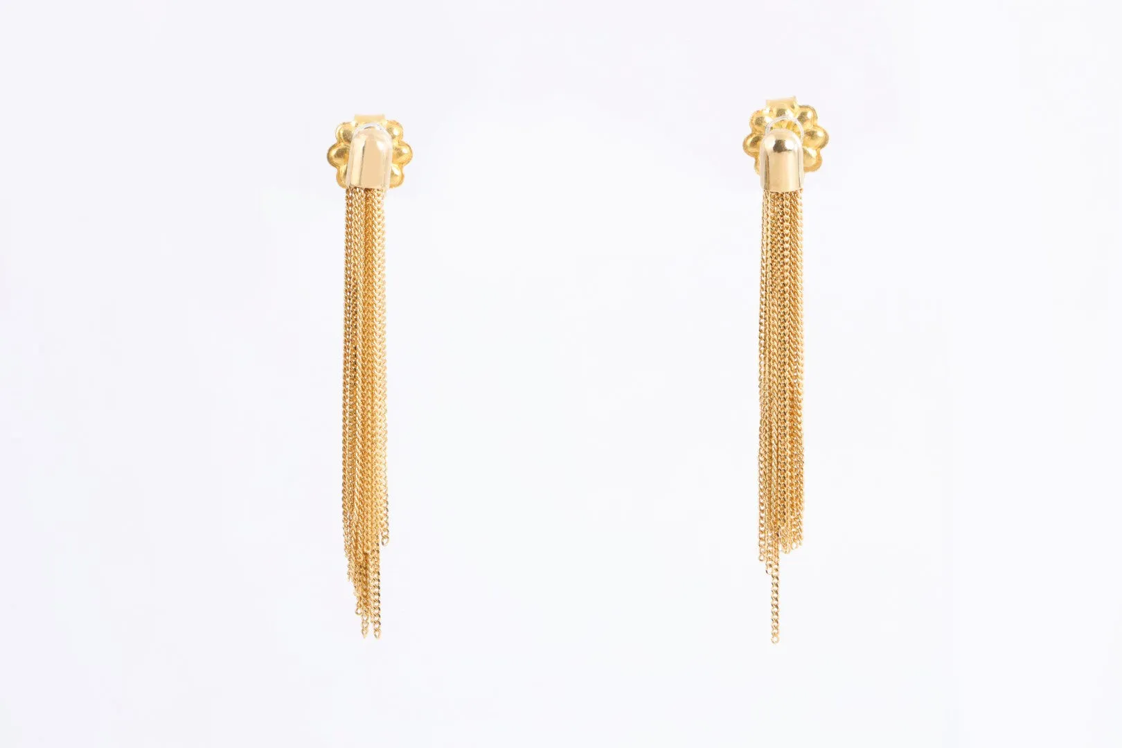 18k Yellow Gold Dangle Tassel Earrings (2.32g.)