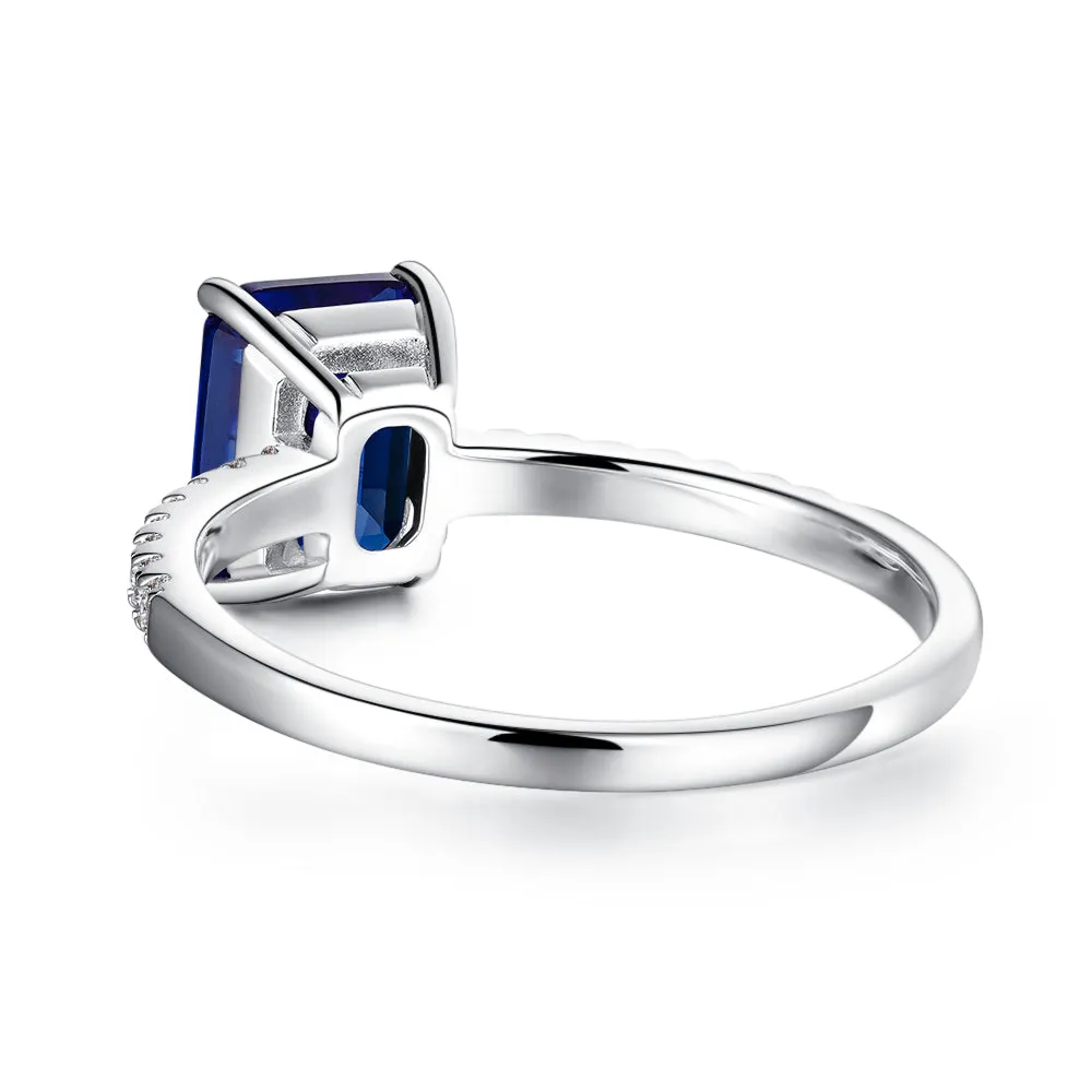 2 CT. Petite Trellis Lab Grown Sapphire Gemstone Ring