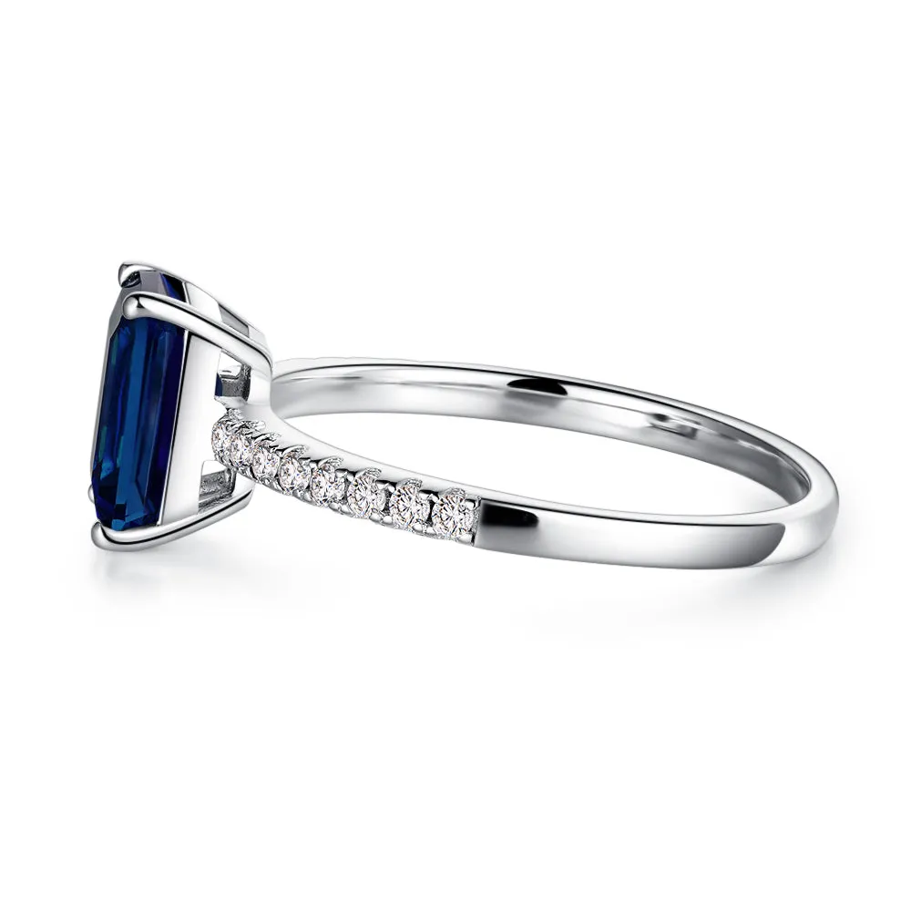 2 CT. Petite Trellis Lab Grown Sapphire Gemstone Ring