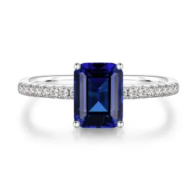 2 CT. Petite Trellis Lab Grown Sapphire Gemstone Ring