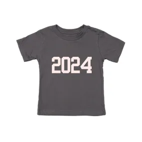 2024 (Varsity, Pink) - Kids Tee (Ash)