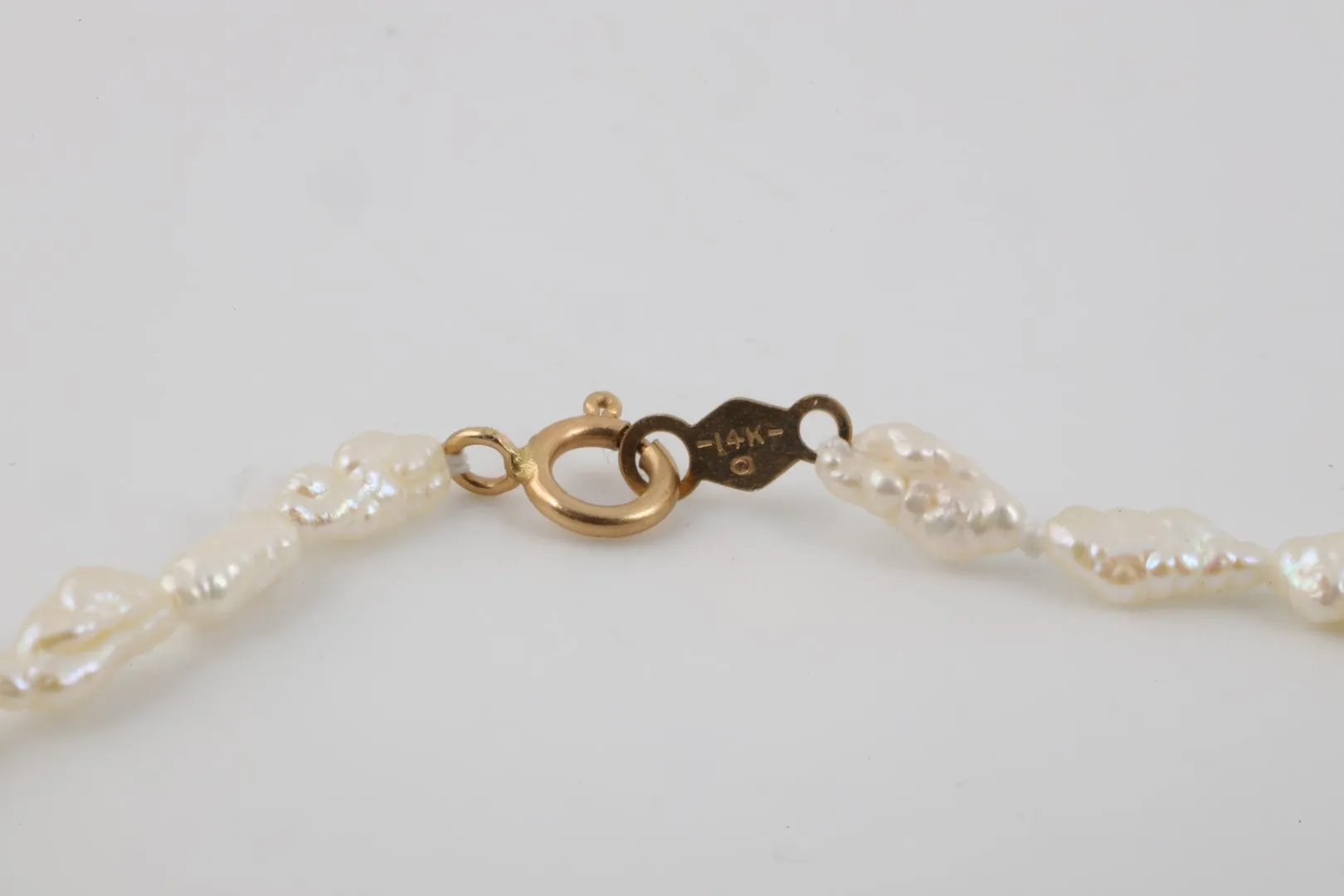 7" & 17" 14k Yellow Gold Pearl & Bead Bracelet & Necklace Set (5.39g.)