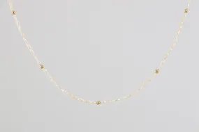 7" & 17" 14k Yellow Gold Pearl & Bead Bracelet & Necklace Set (5.39g.)