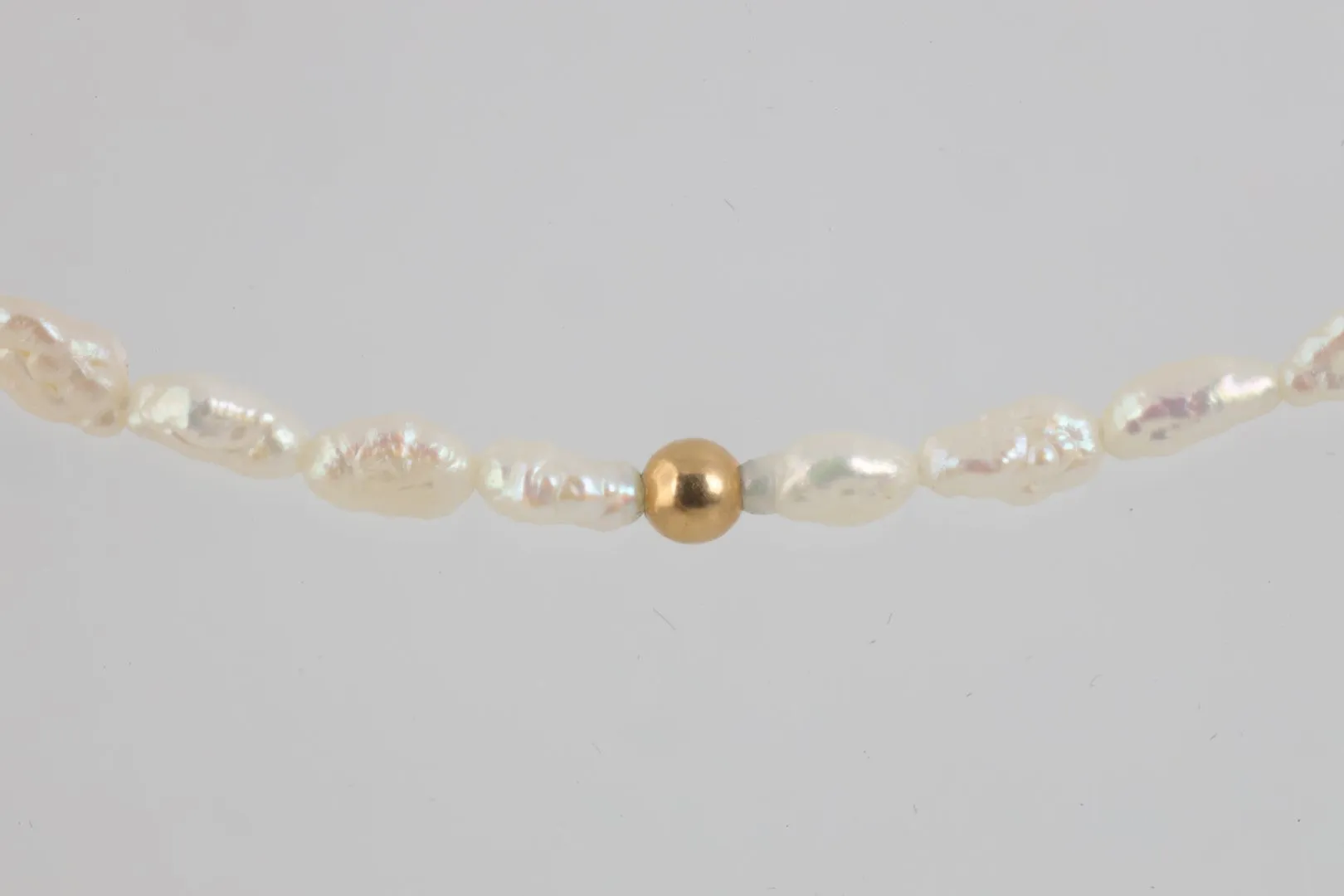 7" & 17" 14k Yellow Gold Pearl & Bead Bracelet & Necklace Set (5.39g.)