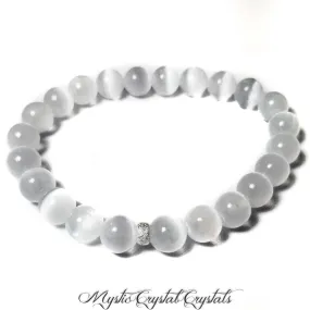 8mm  Selenite Crystal Healing Bracelet