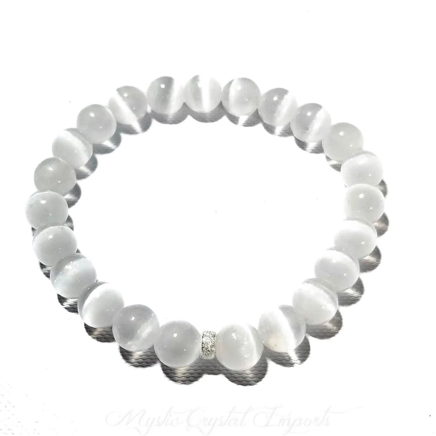 8mm  Selenite Crystal Healing Bracelet