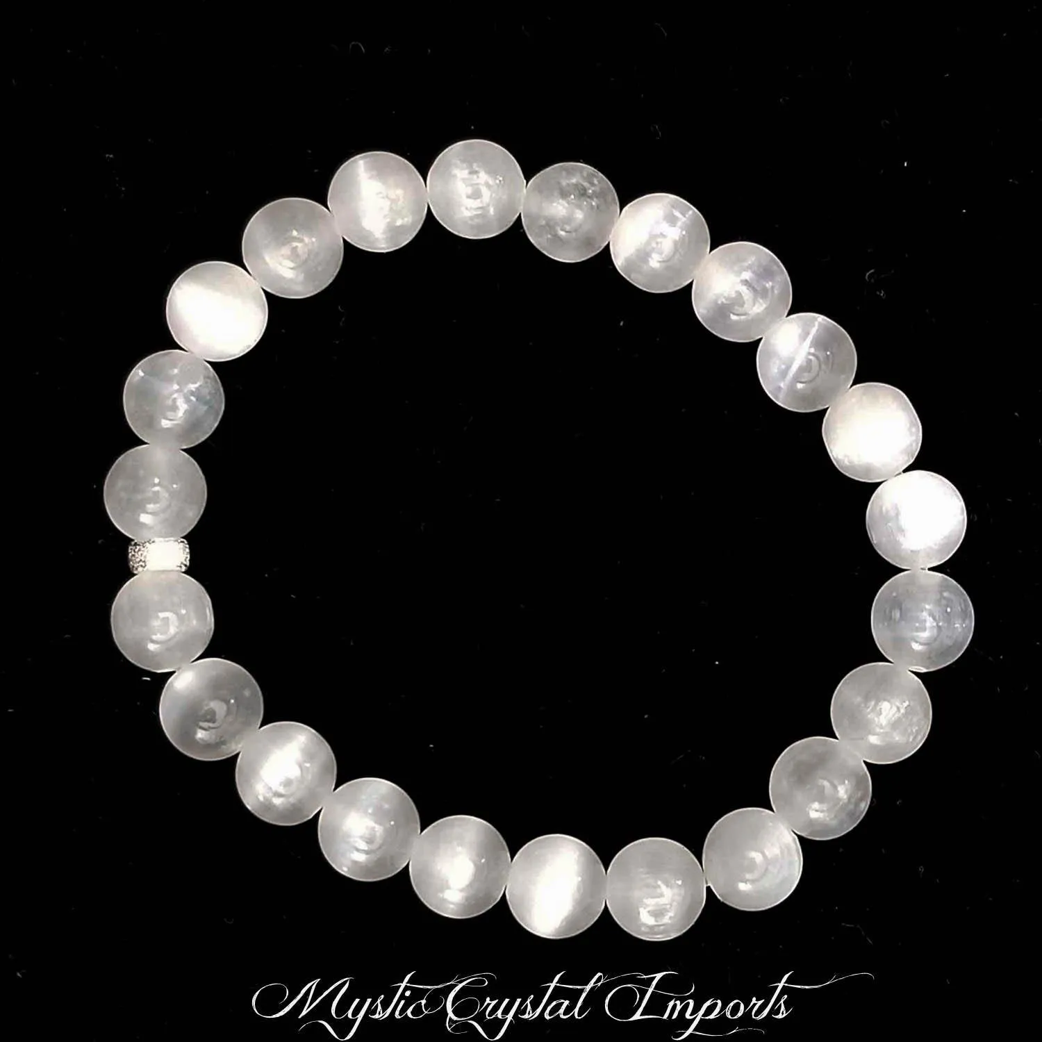 8mm  Selenite Crystal Healing Bracelet