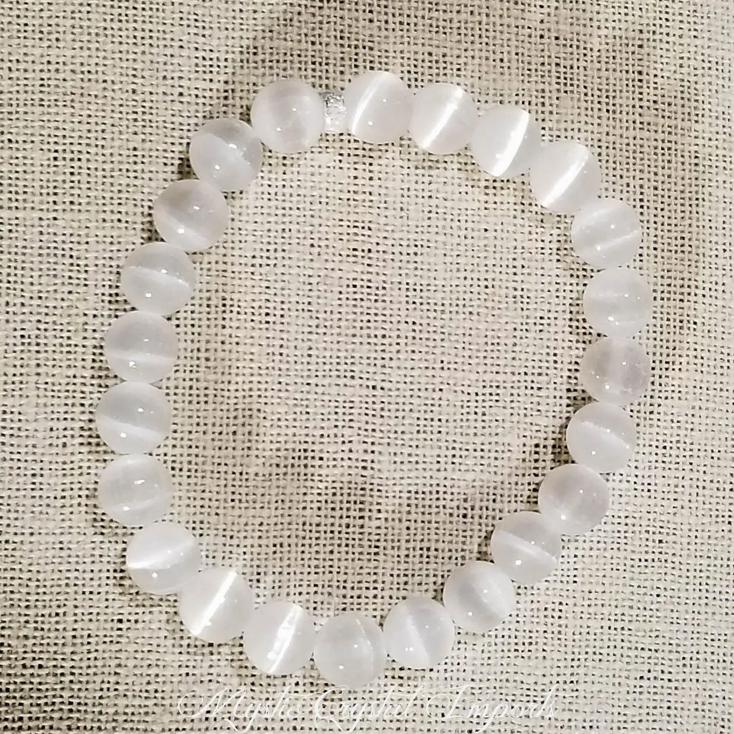 8mm  Selenite Crystal Healing Bracelet