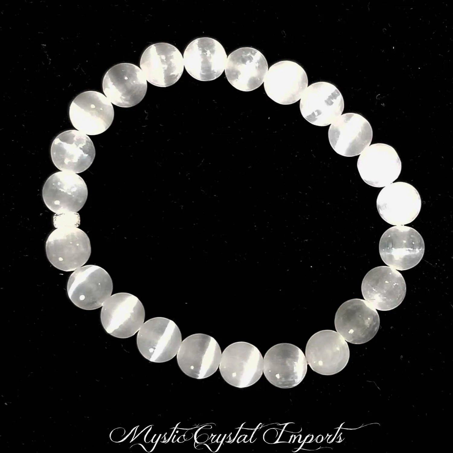 8mm  Selenite Crystal Healing Bracelet