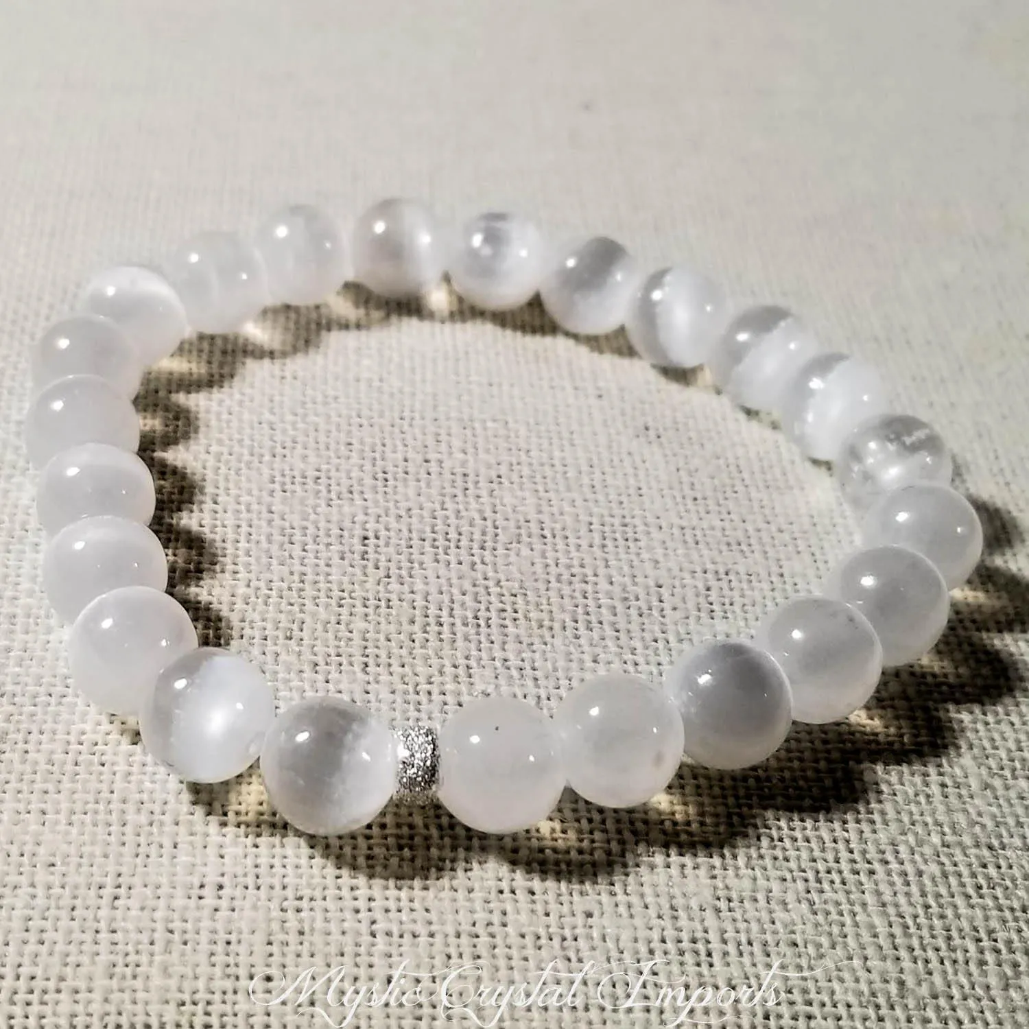 8mm  Selenite Crystal Healing Bracelet