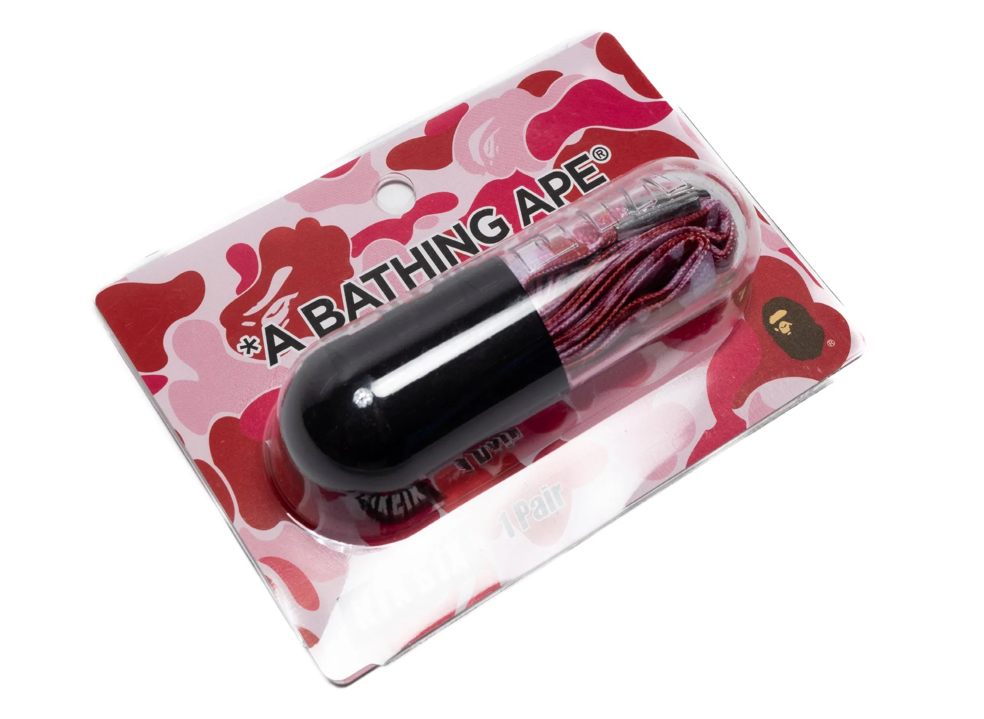 A Bathing Ape Bape x KIXSIX ABC Camo Shoelace in Pink