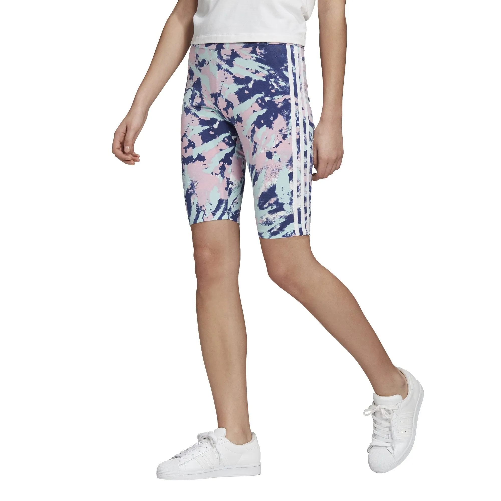 Adidas Originals Short Tight Tie Dye Vapour Blue Pink Women GL6350