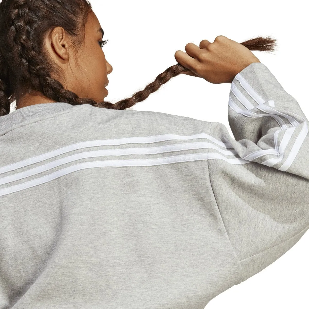 ADIDAS WOMEN'S FUTURE ICONS 3-STRIPES GREY SWEATSHIRT