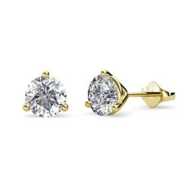 AF Jewelers, 0.15 carats Diamond Studs Earrings, Yellow Gold