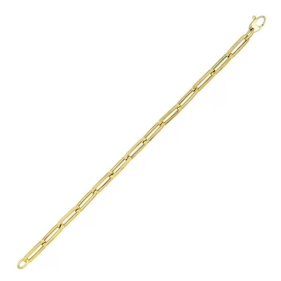 AFJ Gold Collection - Paperclip Link Chain Bracelet, 18k Yellow Gold