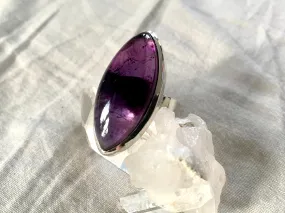 Amethyst Adjustable Akoni Ring - Long Marquise