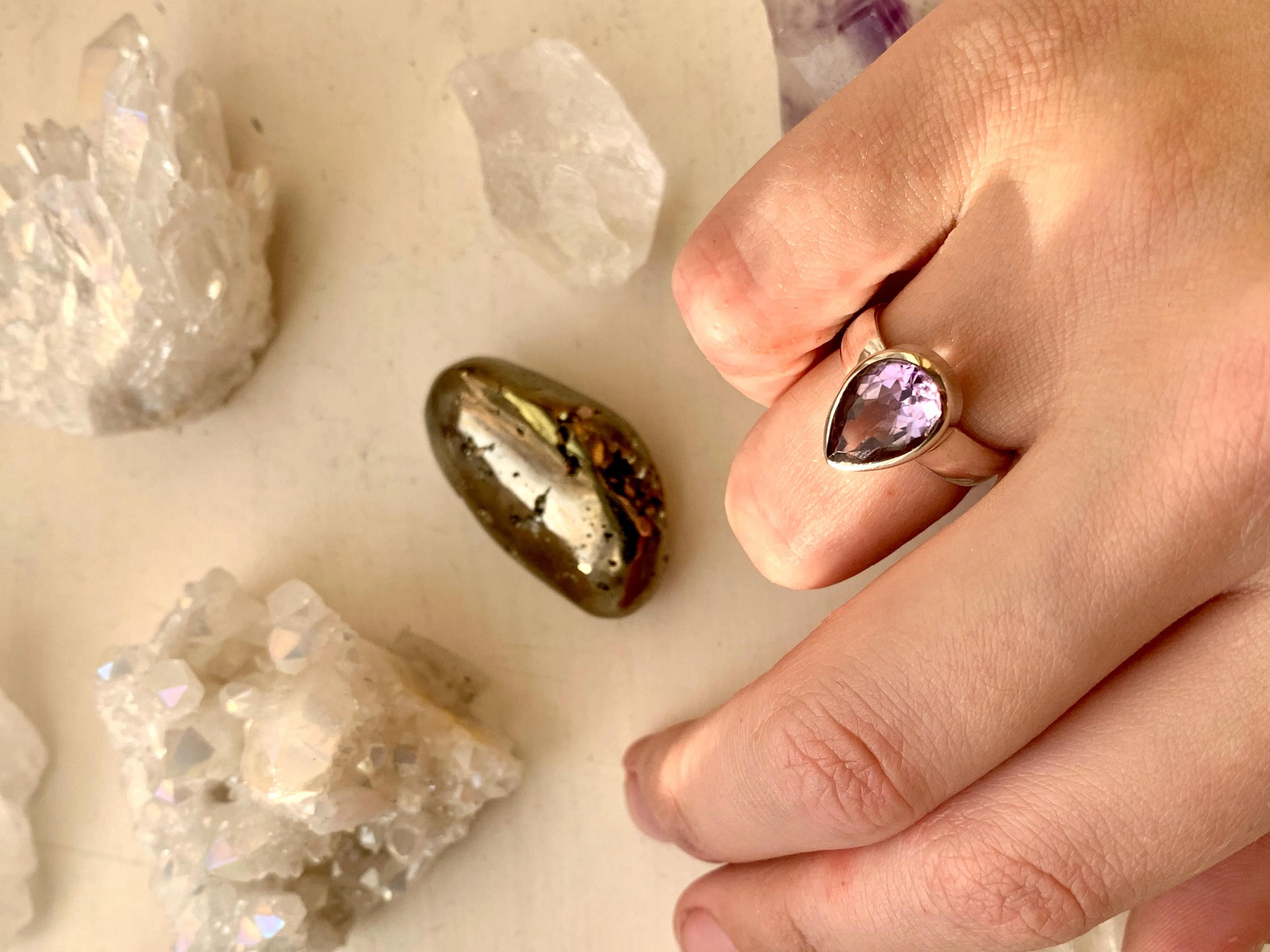 Amethyst Sabina Ring - Teardrop