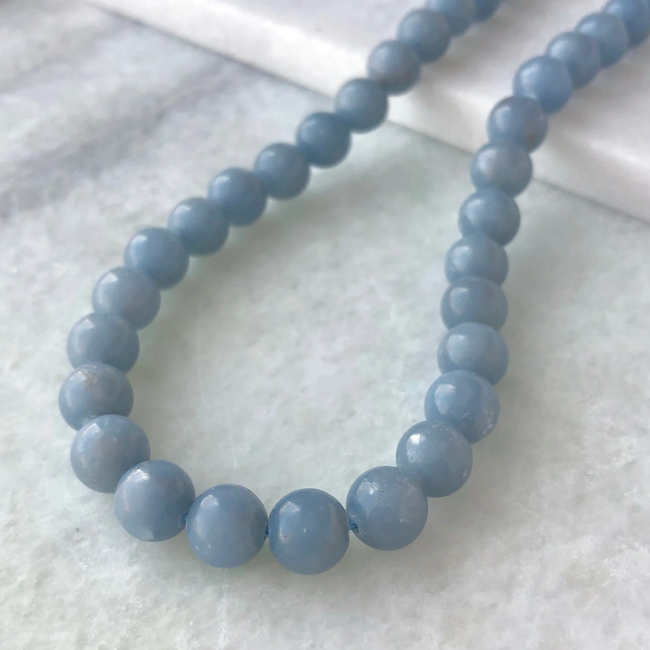 Angelite Bead Strand