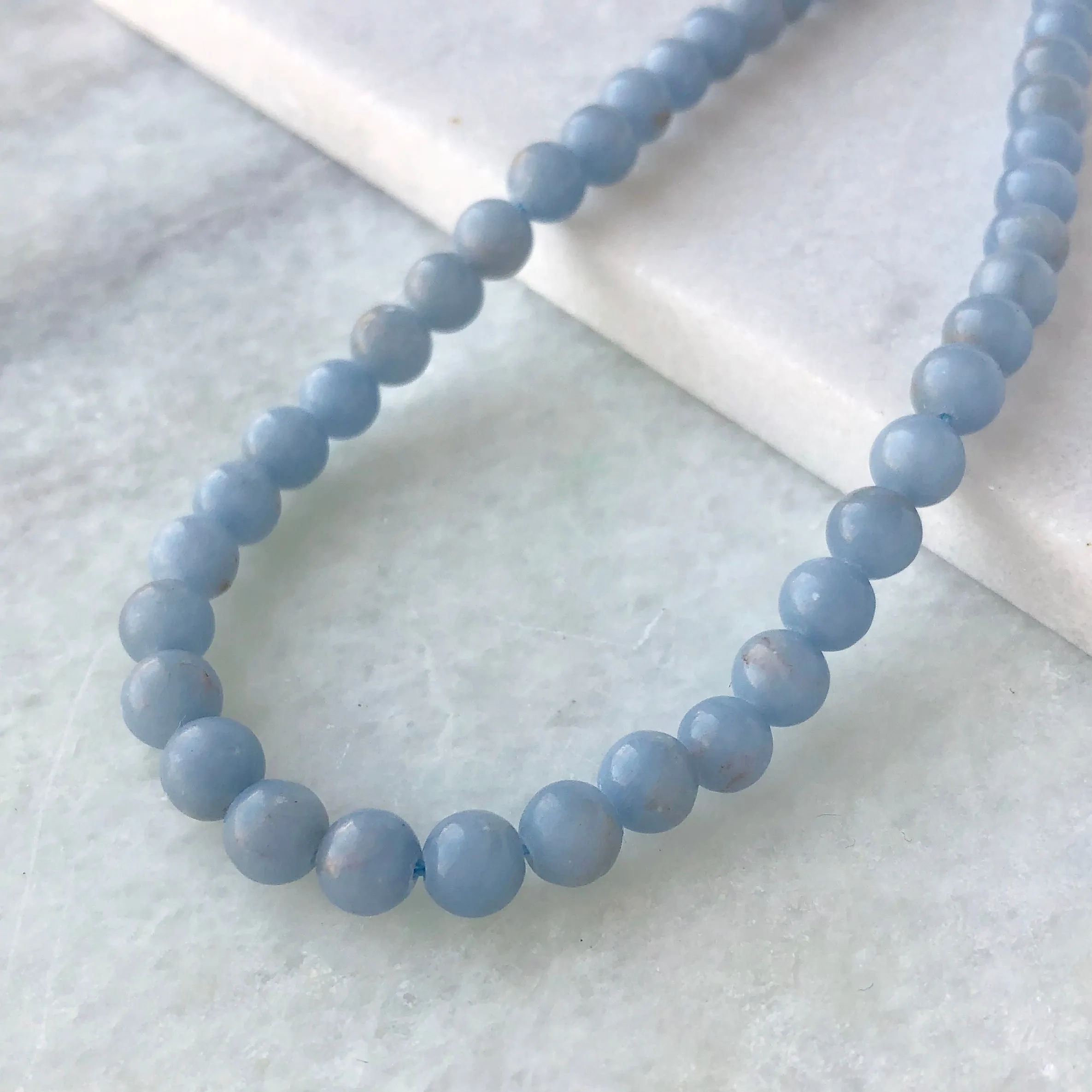 Angelite Bead Strand