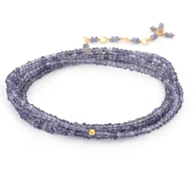 Anne Sportun Iolite Violet Beaded Wrap Bracelet & Necklace 34 B098G-IOL