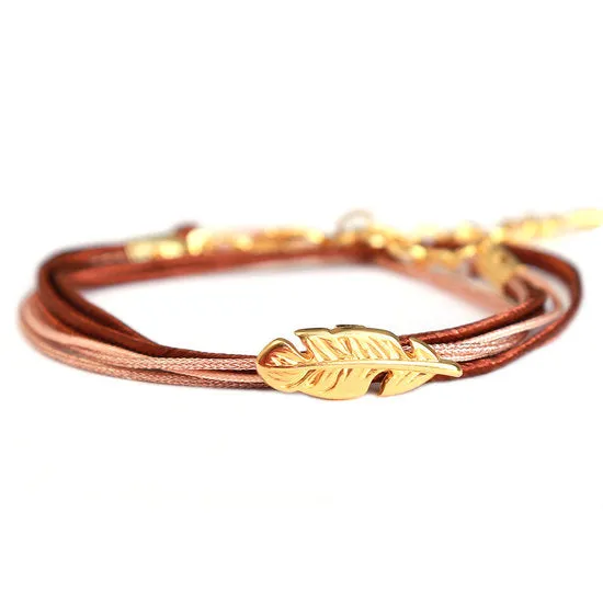 ARMBAND FEATHER WRAP COGNAC LOVE IBIZA