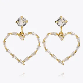 Baguette Heart Earring / Crystal