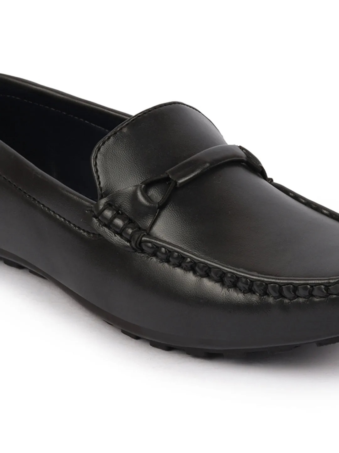 Basics Men Grey Buckle Design Slip On Casual Loafers and Moccasin Shoes