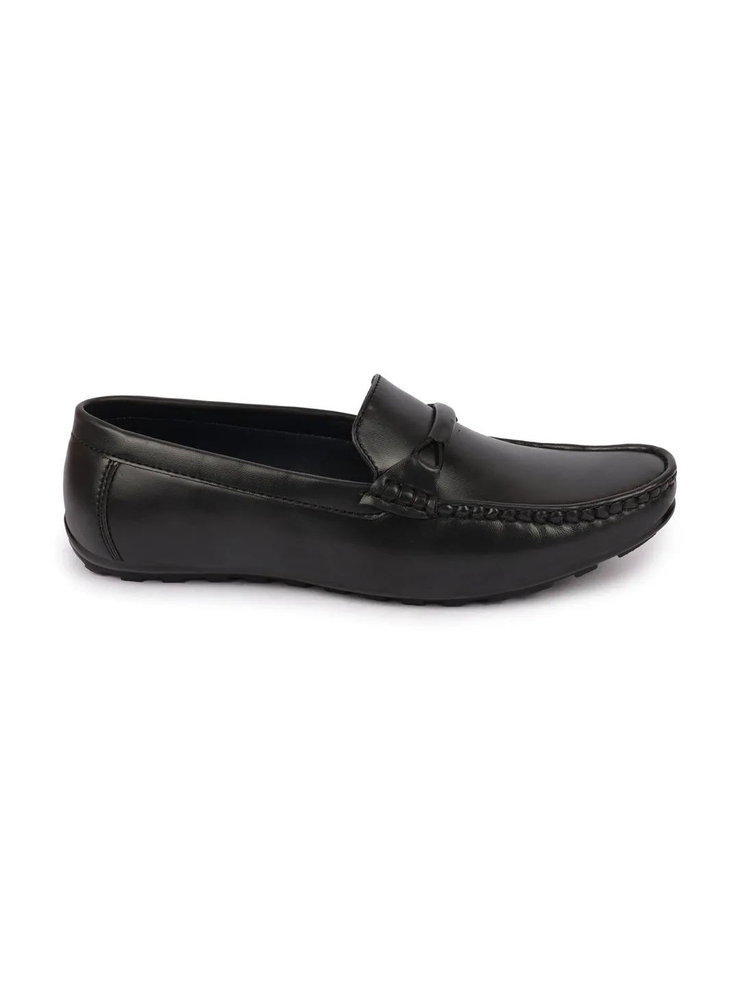 Basics Men Grey Buckle Design Slip On Casual Loafers and Moccasin Shoes