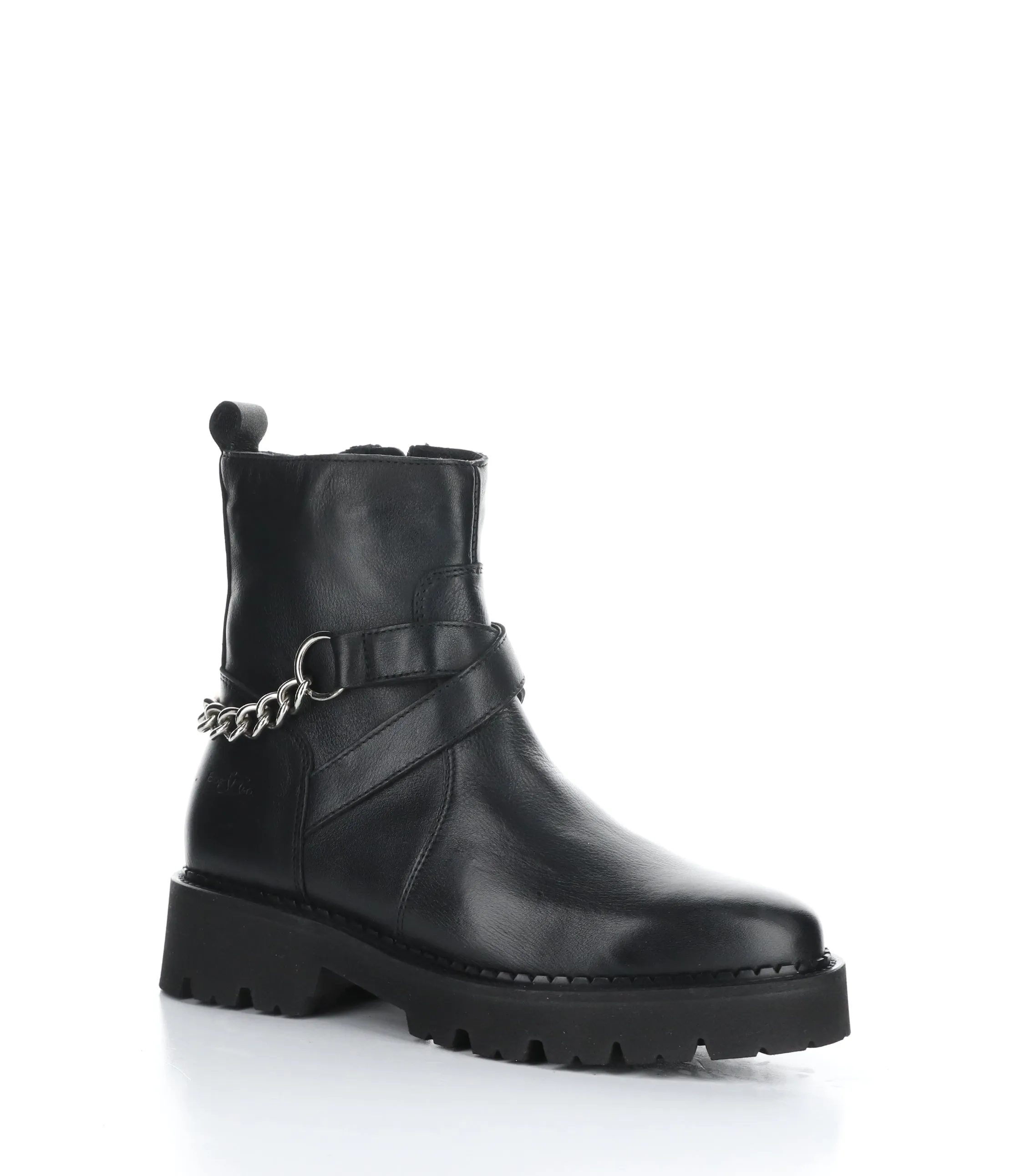 BEADS BLACK Round Toe Boots