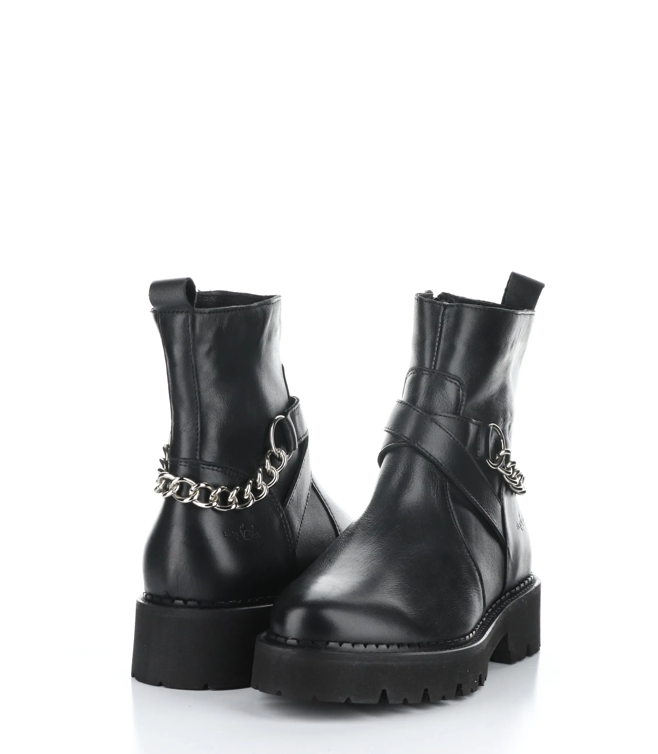 BEADS BLACK Round Toe Boots