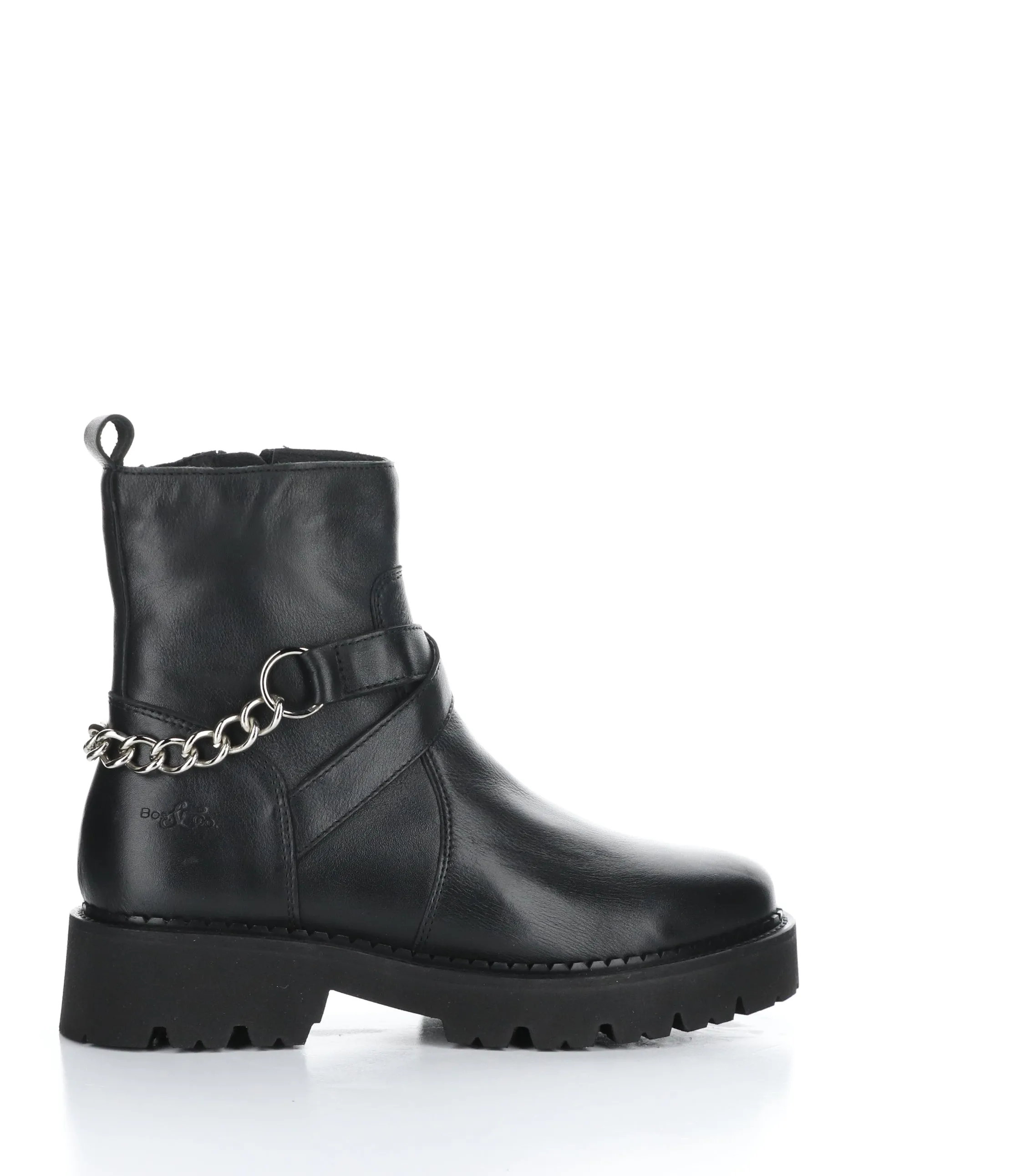 BEADS BLACK Round Toe Boots