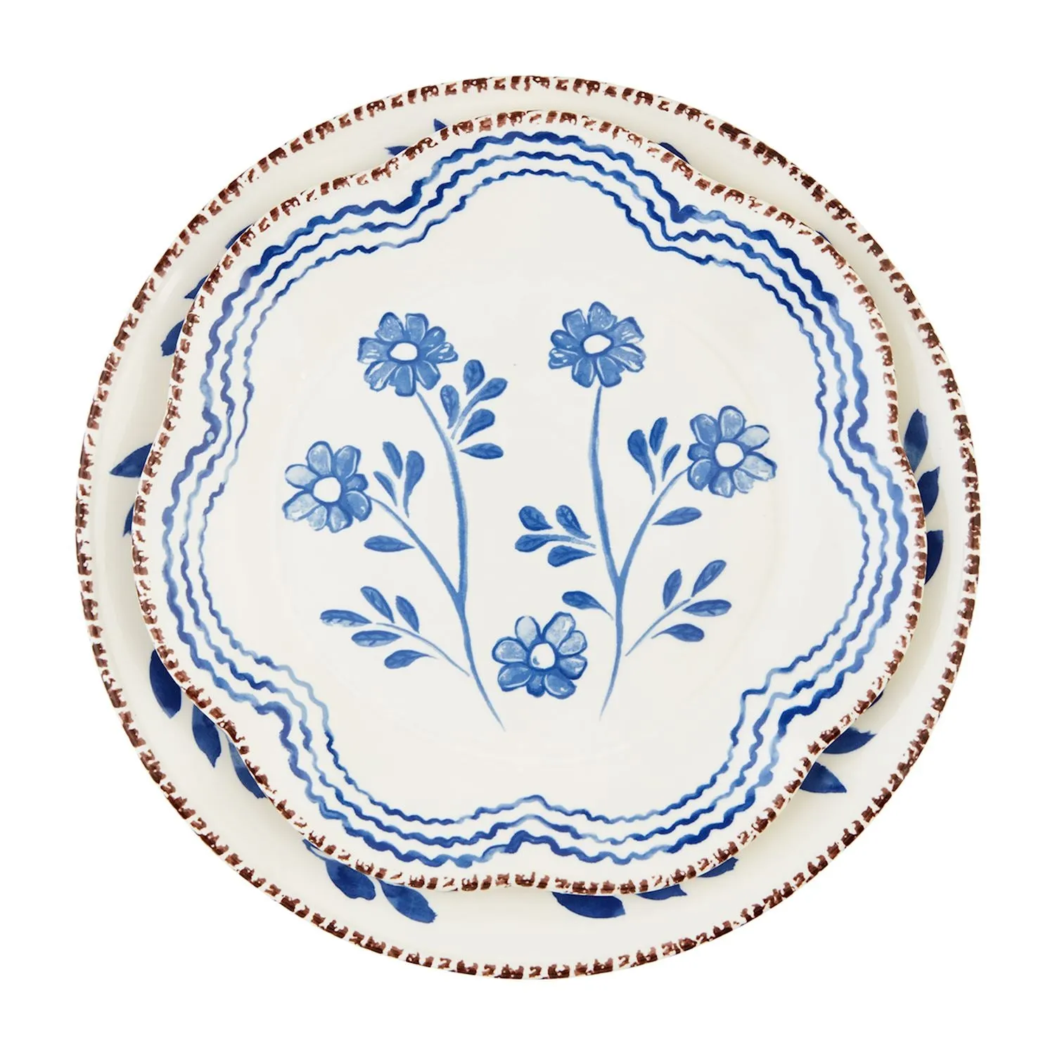 Blue Floral Platter