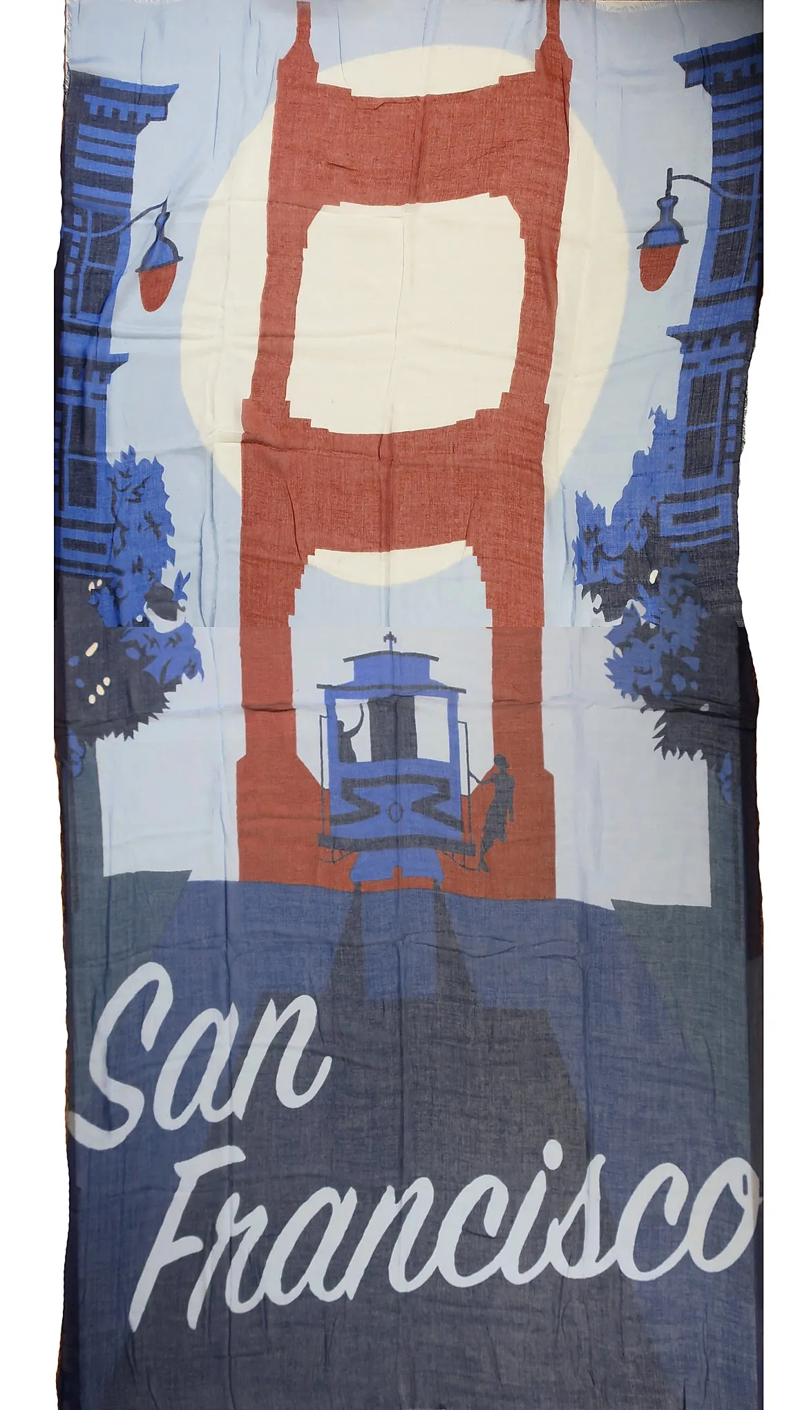 Blue Pacific Vintage Locale San Francisco Cashmere and Silk Scarf