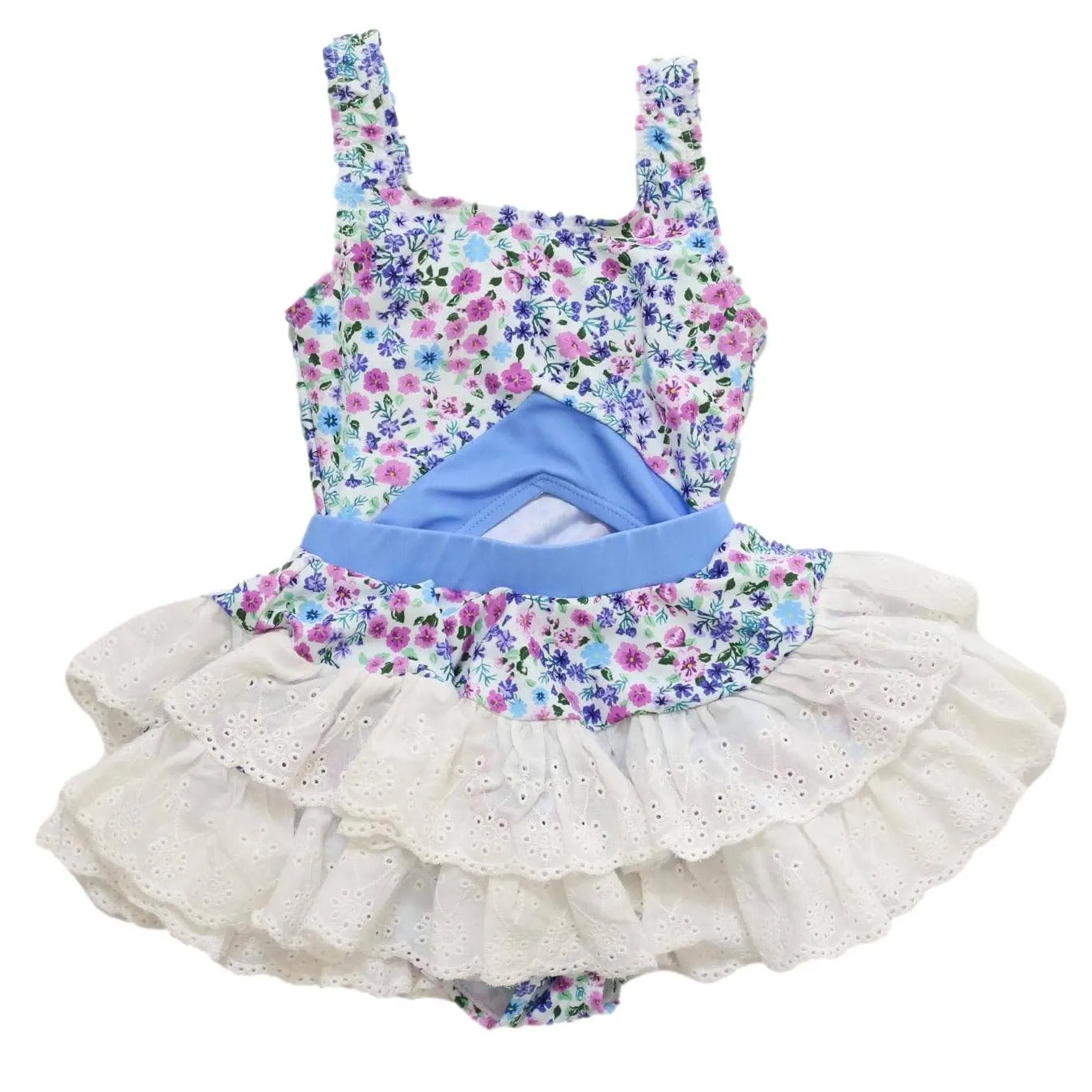 Blueberry Bay Bluebell Bliss Floral Ruffle Swimsuit