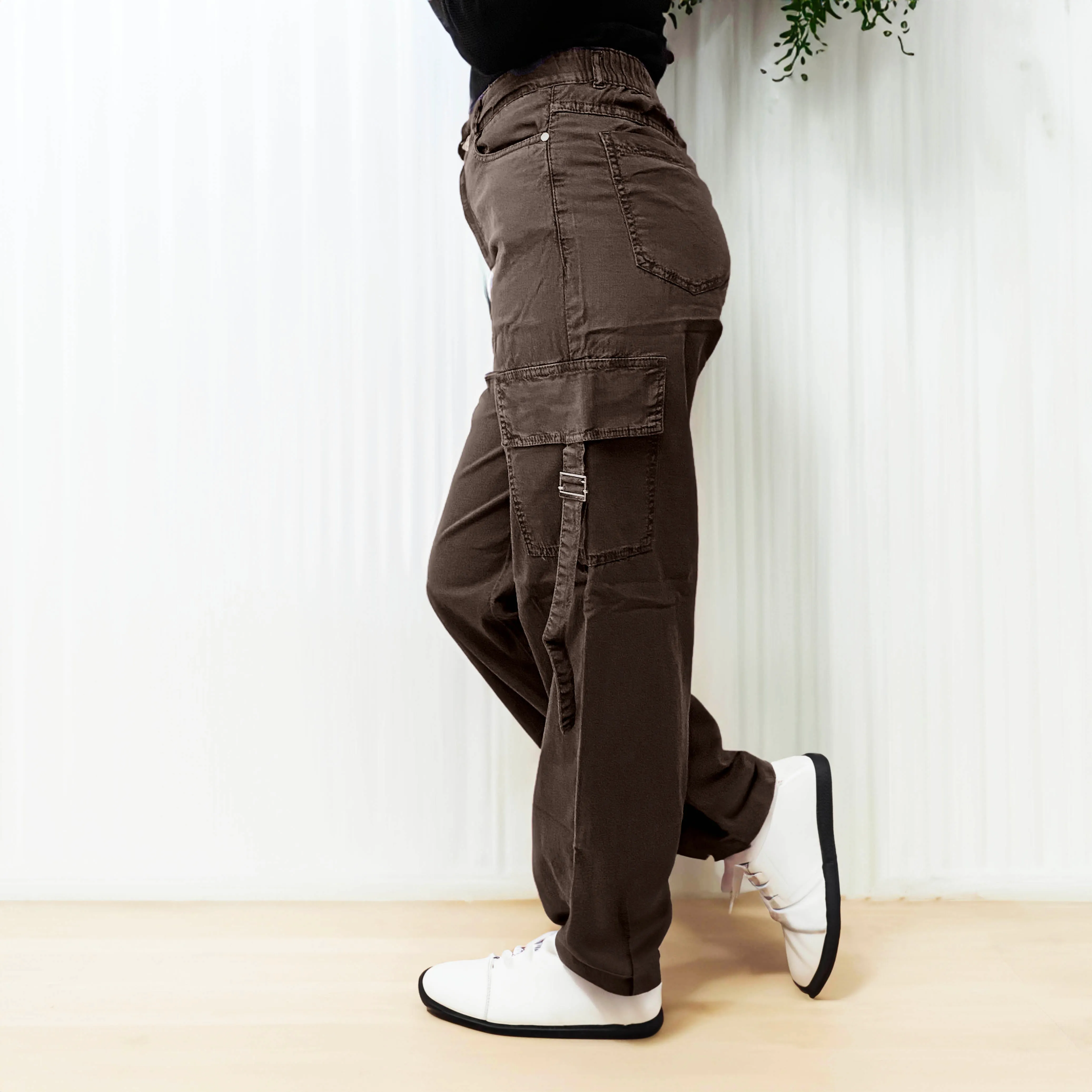 Brown Straight Cargo Pants