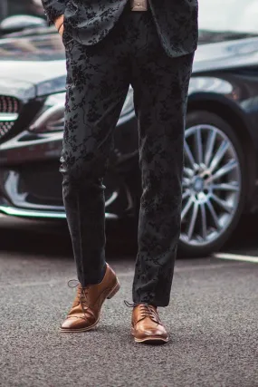 Cavani Georgi Black Floral Suit Trousers