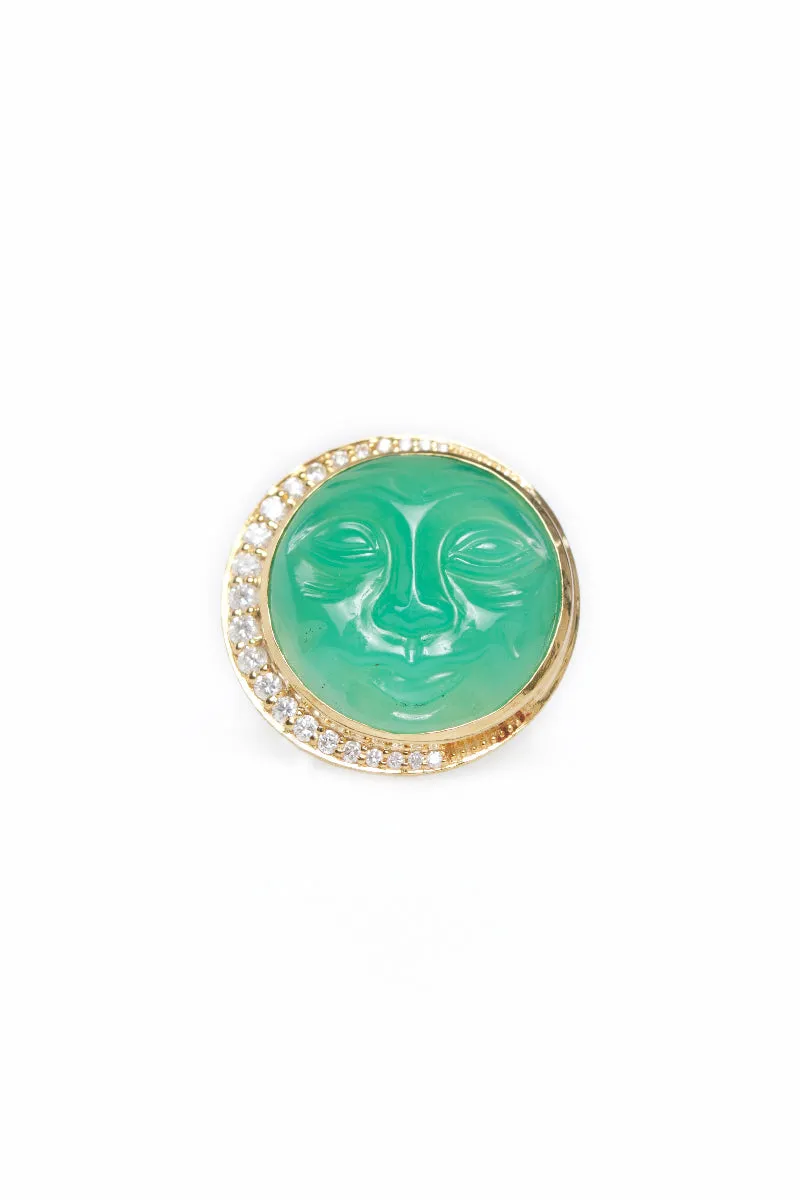 Chrysoprase Man in the Moon Ring