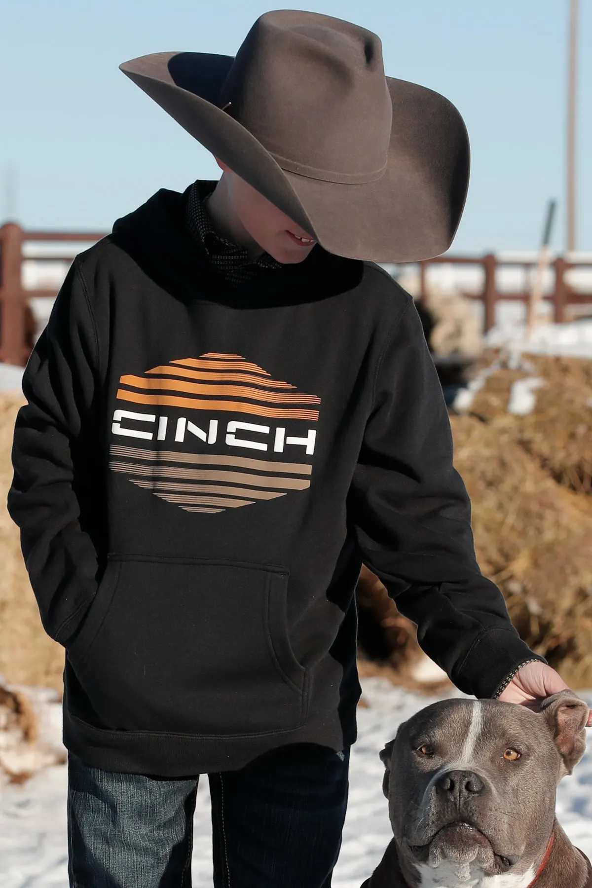 Cinch Boy's Hoodie - Black