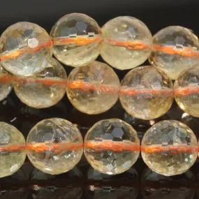 Citrine 10mm Faceted Round - 15-16 Inch