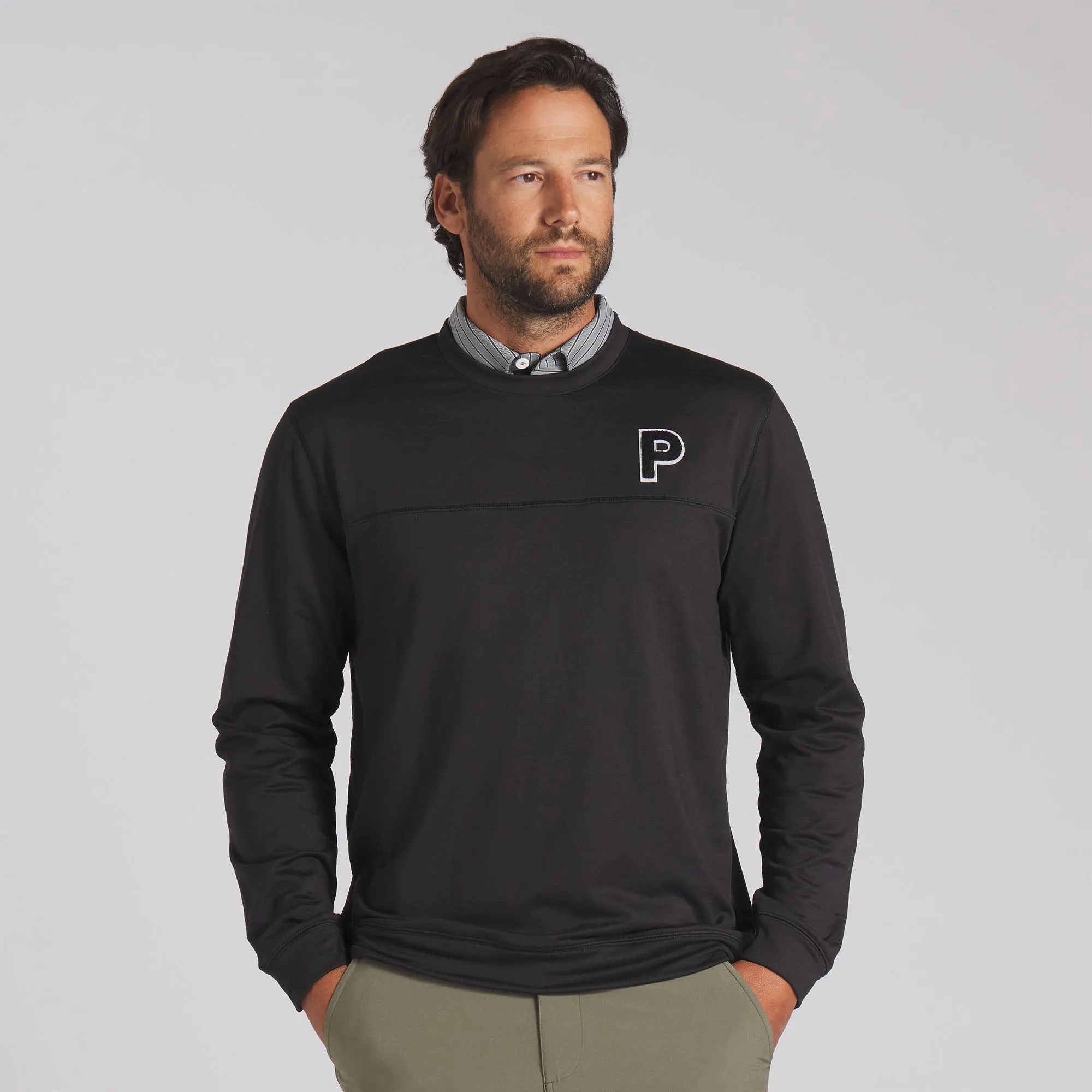 CLOUDSPUN Patch Crewneck Golf Sweater